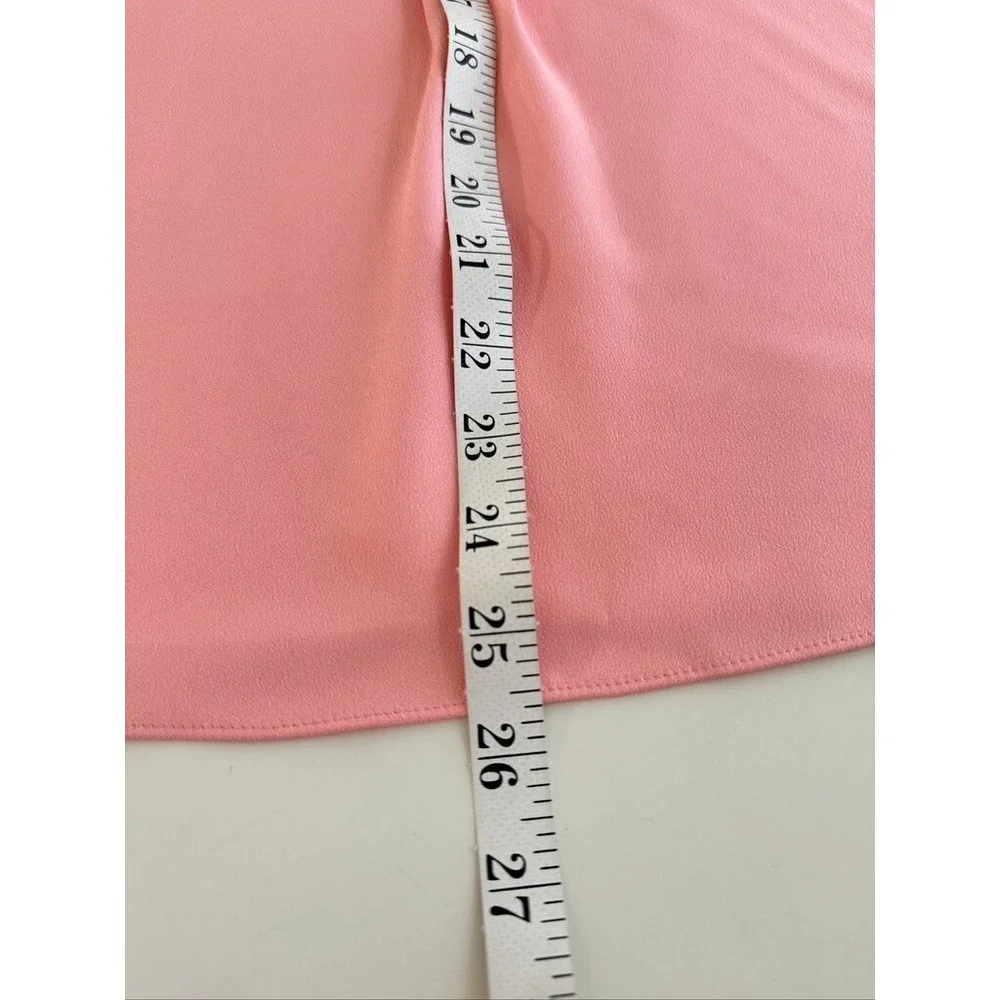 J. CREW Top Size 4 Pink Coral Sleeveless Blouse Size 4 Ruffle Collar Preppy